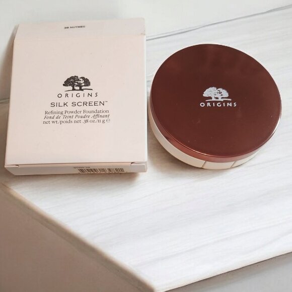 Origins Silk Screen Refining Powder Foundation in 28 Nutmeg (11g/0.38oz) NIB - Picture 1 of 3